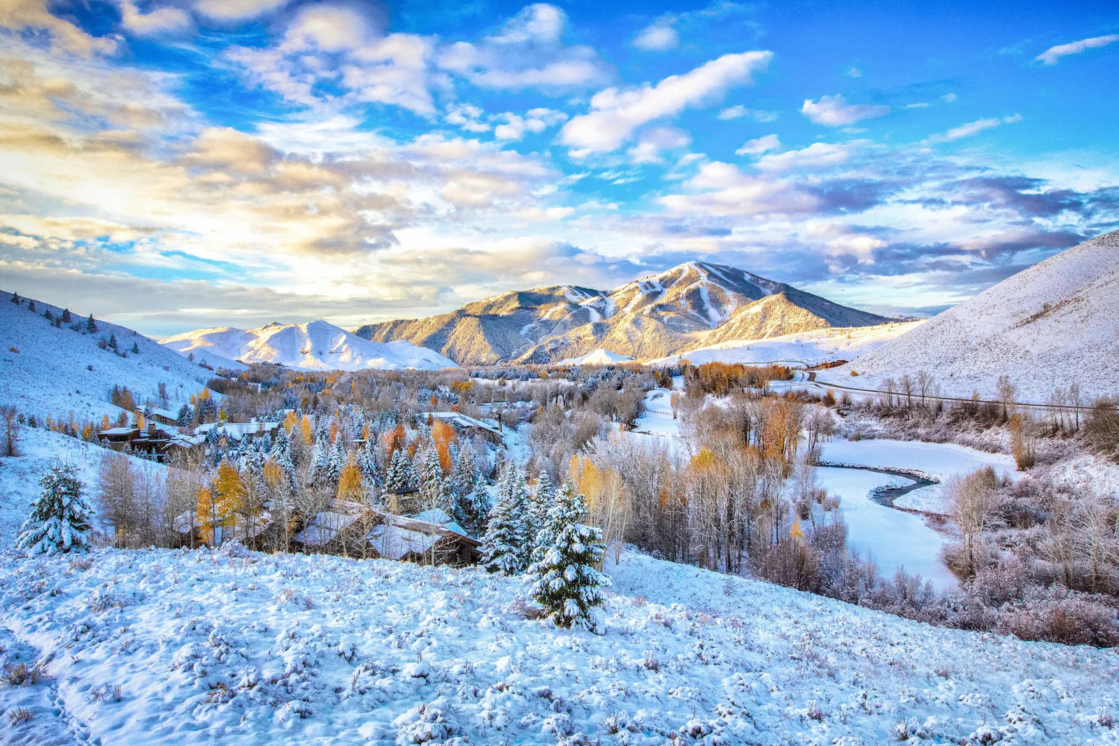 First snow on Bald Mountain, Sun Valley